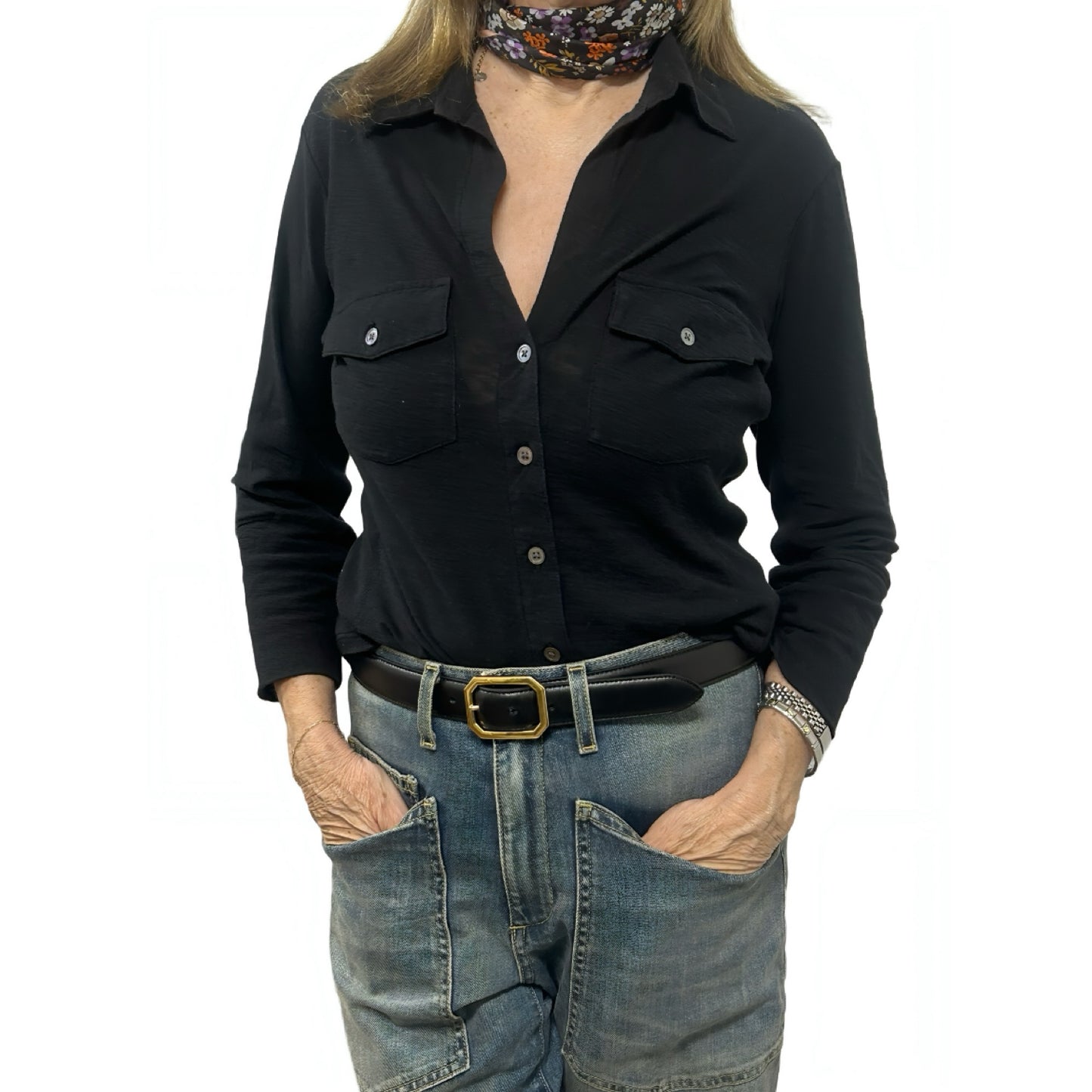 James Pearse Black Button Up Shirt