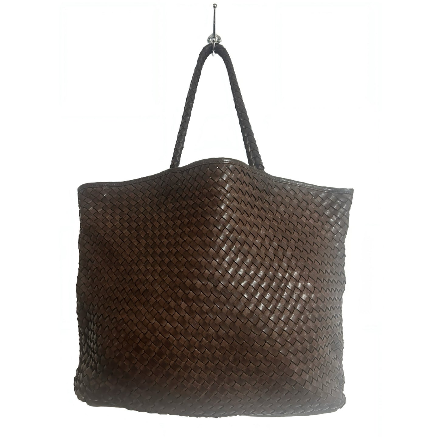 Leather Woven Tote Bag