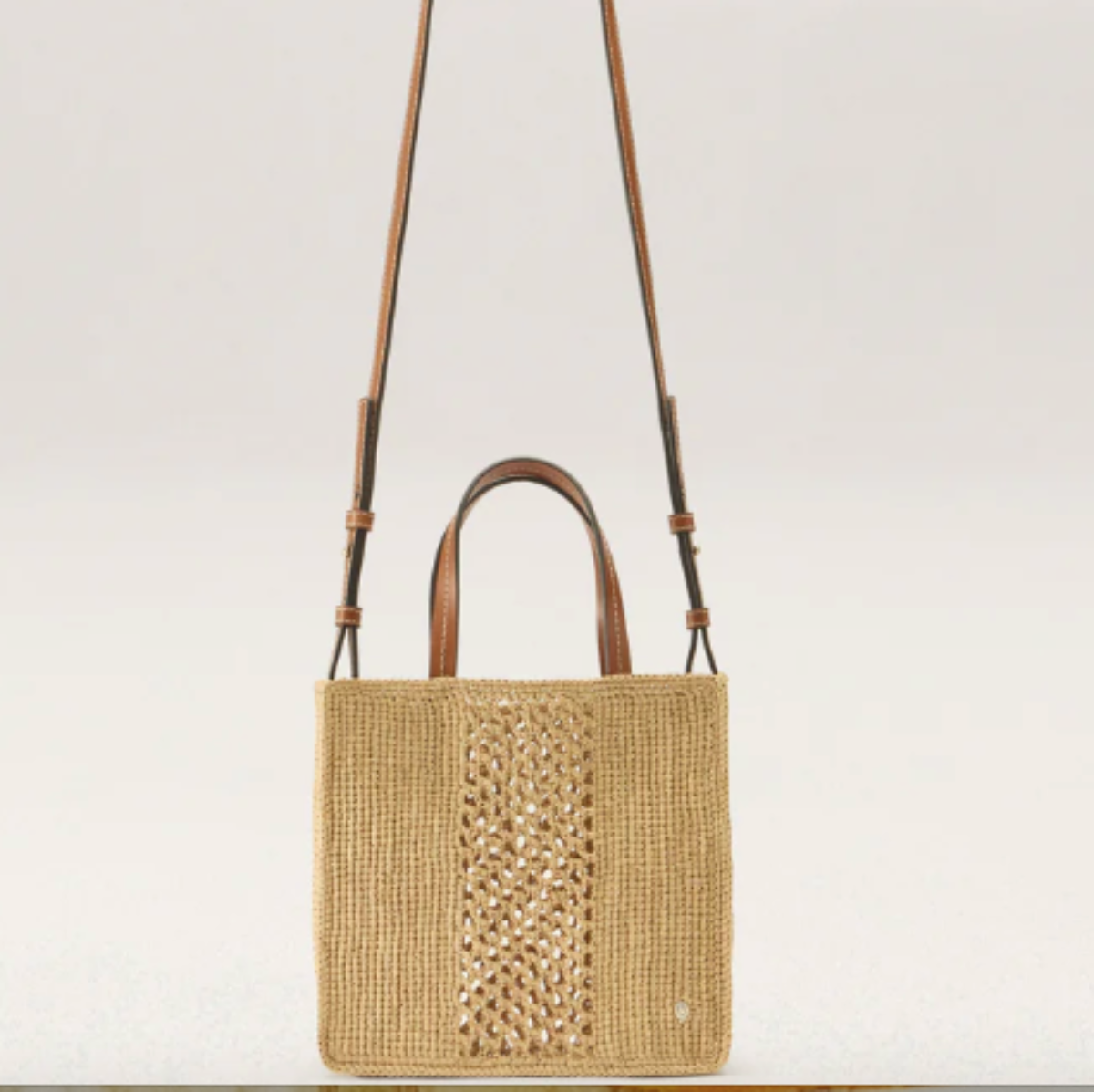 Helen Kaminski Raffia Crochet Mini Tote