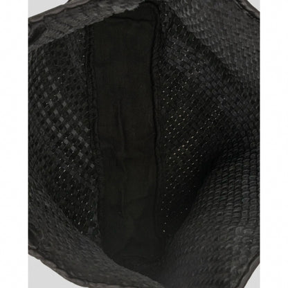 Leather Woven Tote Bag