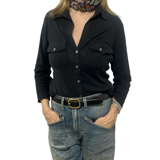 James Pearse Black Button Up Shirt