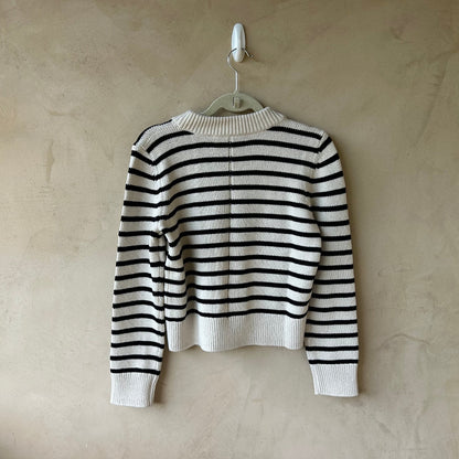Soldout.NYC Black and Cream Stripe Sweater