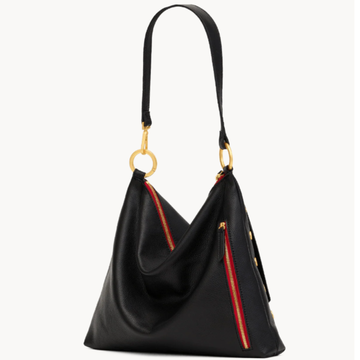 Large Black Leather Hobo Bag