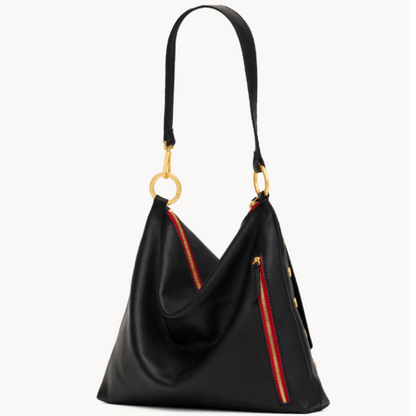 Large Black Leather Hobo Bag