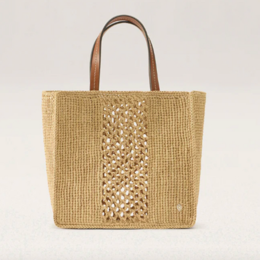 Helen Kaminski Raffia Crochet Mini Tote