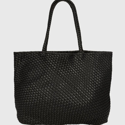 Leather Woven Tote Bag