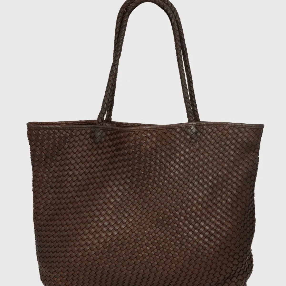 Leather Woven Tote Bag