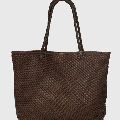 Leather Woven Tote Bag