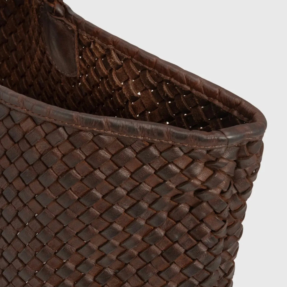 Leather Woven Tote Bag