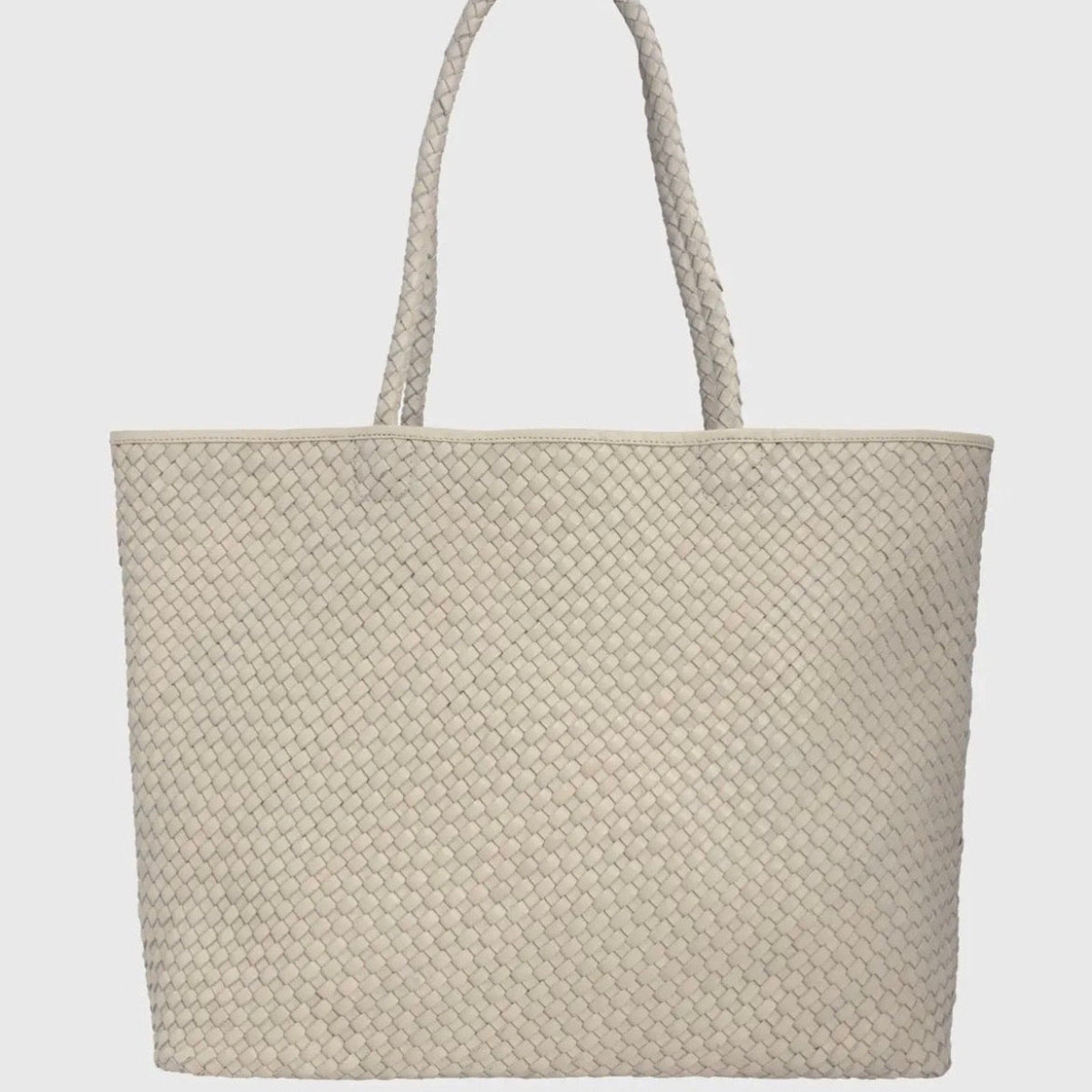 Leather Woven Tote Bag