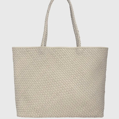 Leather Woven Tote Bag
