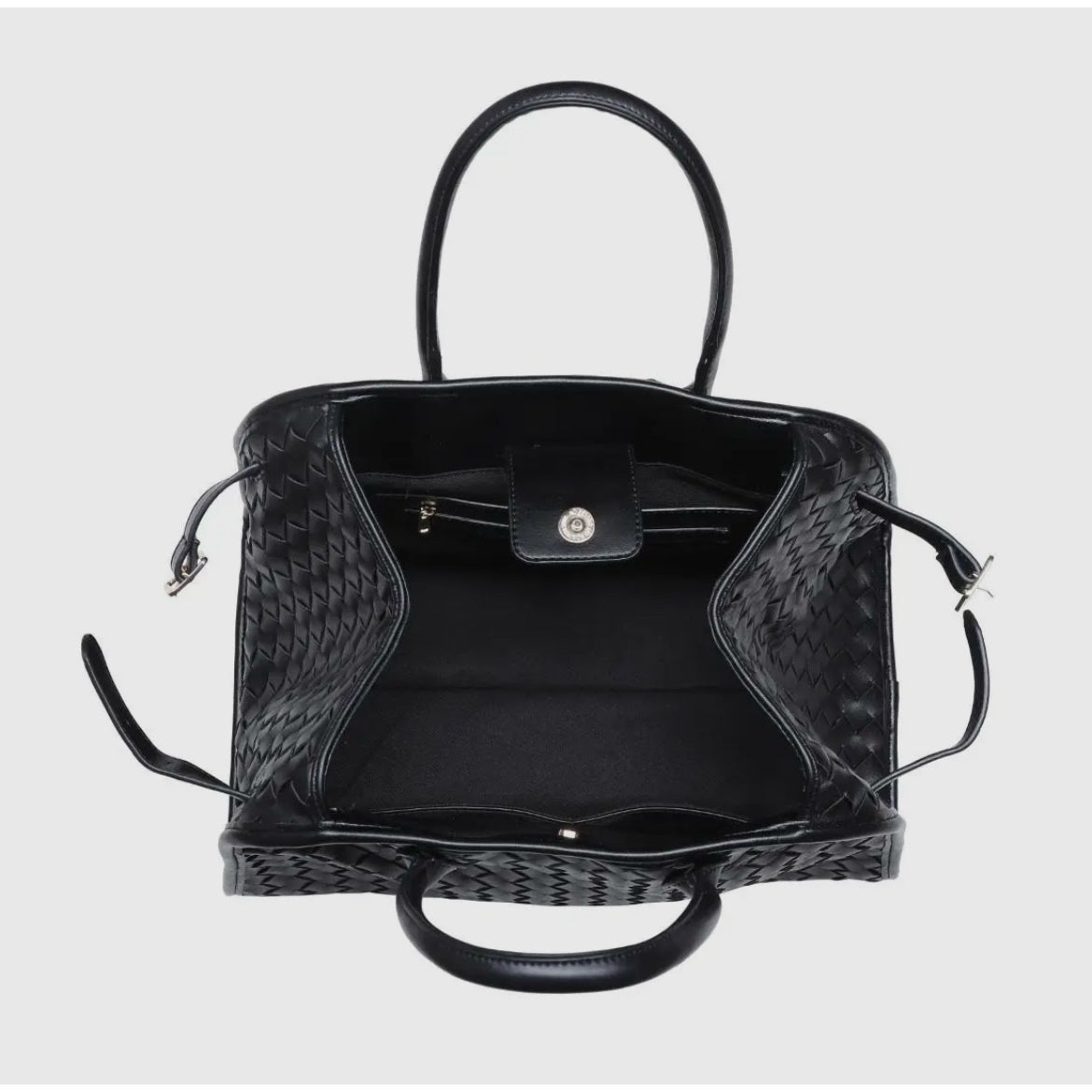 Vegan Leather Woven Tote