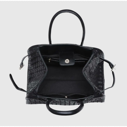 Vegan Leather Woven Tote