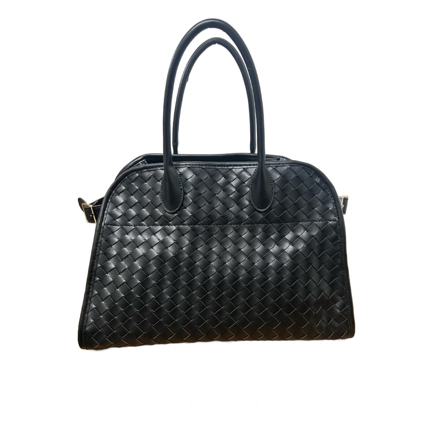 Vegan Leather Woven Tote