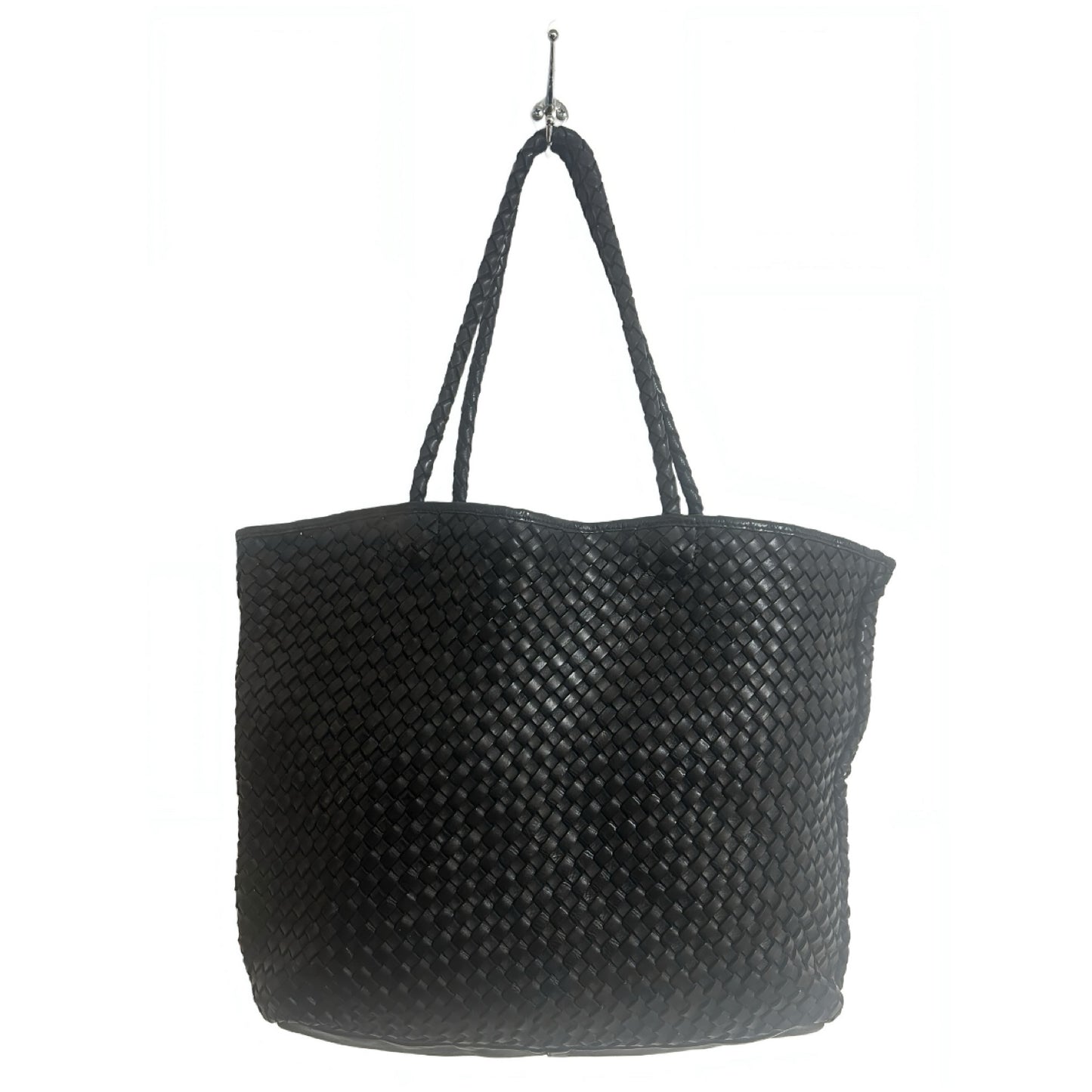 Leather Woven Tote Bag